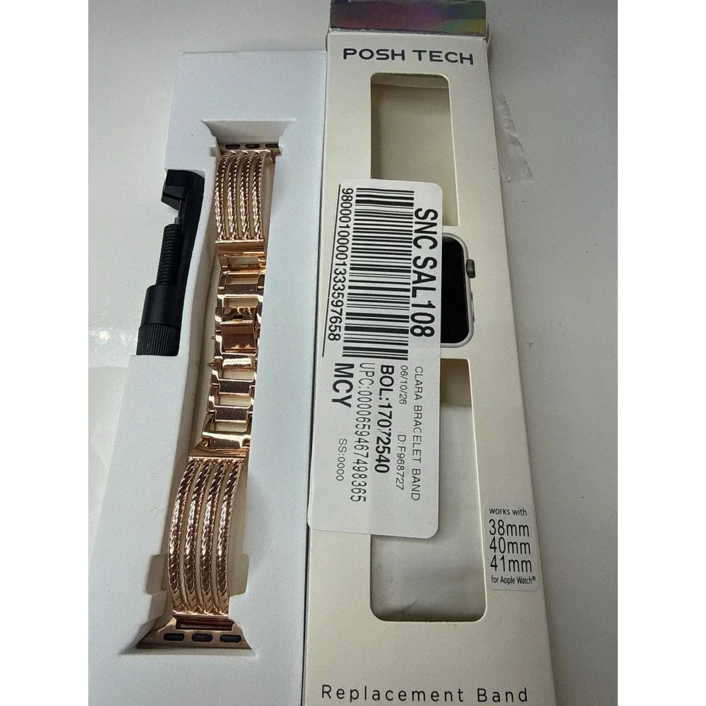 Posh Tech Clara Rose Gold Bracelet Band for Apple Watch 38mm 40mm 41mm